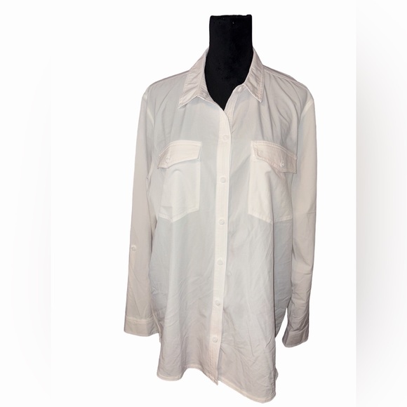 Eddie Bauer Tops - 🆕💜 Eddie Bauer Pink Button Down Shirt XXL Stretch Classic Fit Pockets